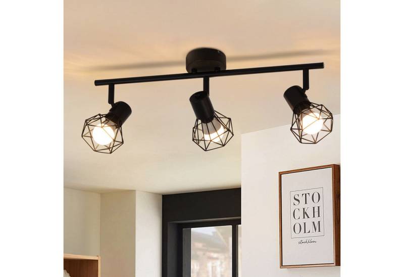 ZMH LED Deckenstrahler 3 Flammig Deckenspots - Weiß/Schwarz Retro Deckenlampe 350°, Einfache Installation, ohne Leuchtmittel, 42.5CM Schwarz Deckenspot für Wohnzimmer Flur Treppenhaus ZMH LED Deckenstrahler 3 Flammig Deckenspots - Weiß/Schwarz Retro Deckenlampe 350°, Einfache Installation, ohne Leuchtmittel, 42.5CM Schwarz Deckenspot für Wohnzimmer Flur Treppenhaus von ZMH