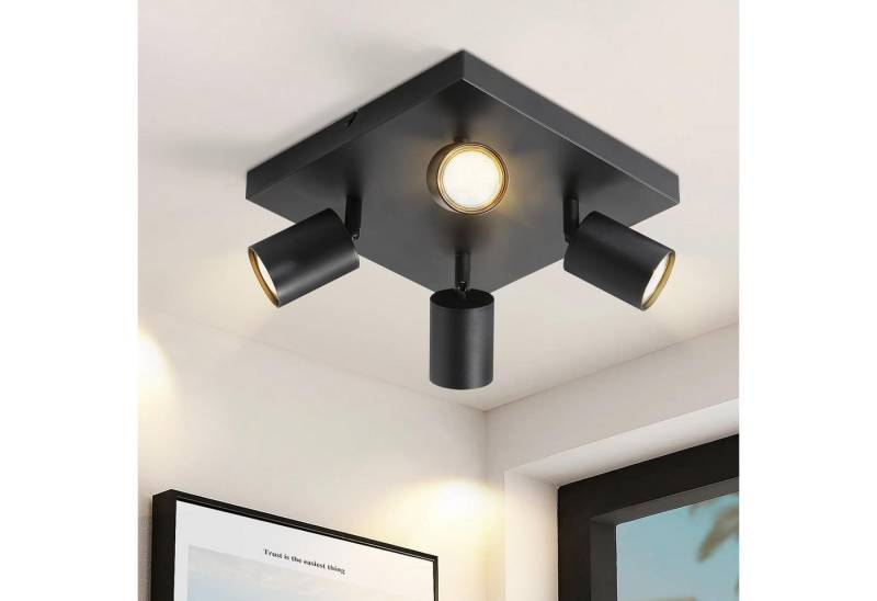 ZMH LED Deckenstrahler 4 Flammig Deckenspot GU10 Deckenlampe Spots 330°Schwenkbar Flur, Modern hochwetige Material, ohne Leuchtmittel, Industrial Wandstrahler für Wohnzimmer Schlafzimmer ZMH LED Deckenstrahler 4 Flammig Deckenspot GU10 Deckenlampe Spots 330°Schwenkbar Flur, Modern hochwetige Material, ohne Leuchtmittel, Industrial Wandstrahler für Wohnzimmer Schlafzimmer von ZMH