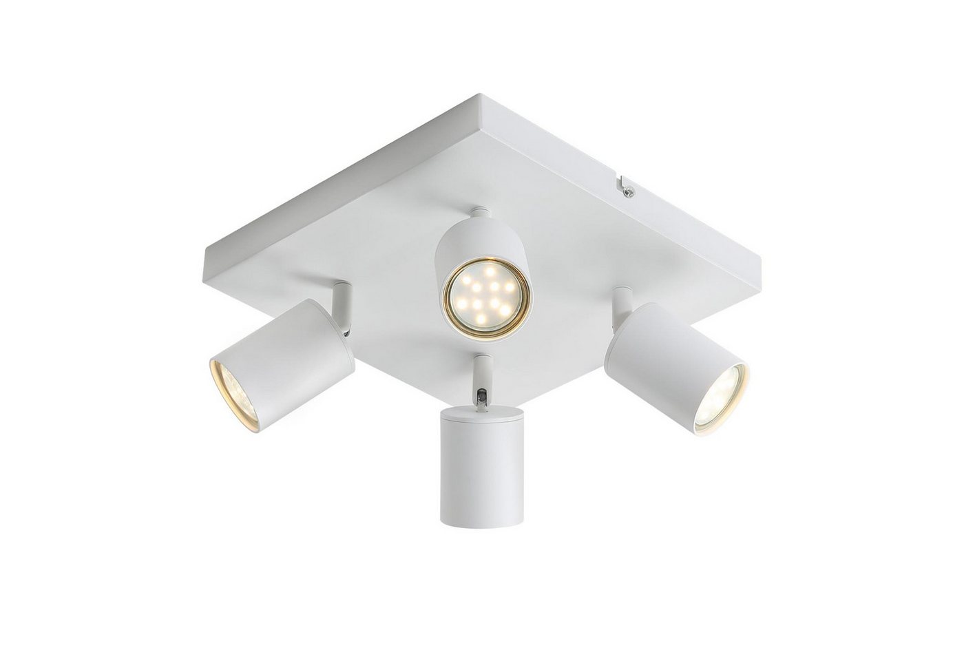 ZMH LED Deckenstrahler 4 Flammig Deckenspot GU10 Deckenlampe Spots 330°Schwenkbar Flur, Modern hochwetige Material, ohne Leuchtmittel, Industrial Wandstrahler für Wohnzimmer Schlafzimmer von ZMH