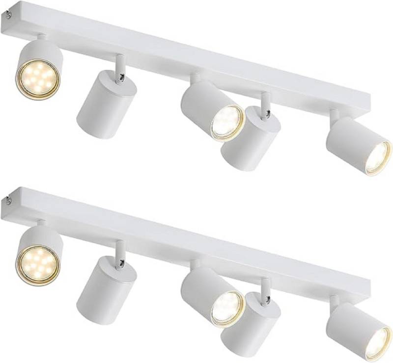 ZMH LED Deckenstrahler Retro Deckenleuchte Weiß/Schwarz -GU10 350°Schwenkbar Schlafzimmer, Einfache Installation, ohne Leuchtmittel, Modern Flurlampe Industrial Wandstrahler für Wohnzimmer von ZMH