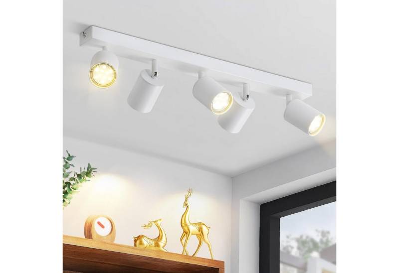 ZMH LED Deckenstrahler Retro Deckenleuchte Weiß/Schwarz -GU10 350°Schwenkbar Schlafzimmer, Einfache Installation, ohne Leuchtmittel, Modern Flurlampe Industrial Wandstrahler für Wohnzimmer von ZMH