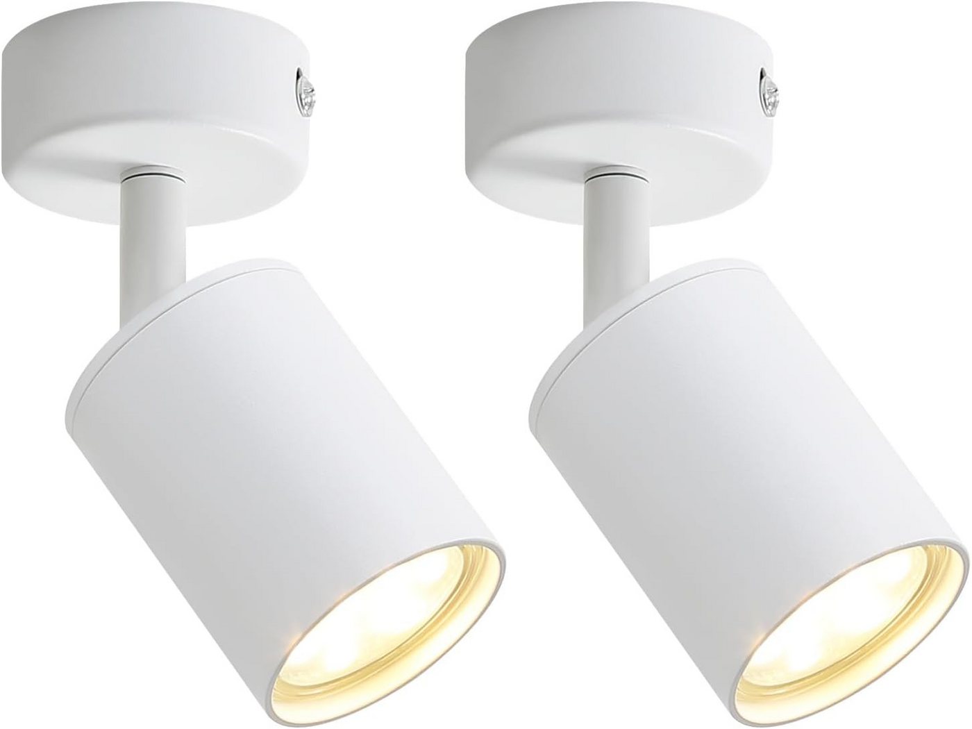 ZMH LED Deckenstrahler Retro Deckenleuchte Weiß/Schwarz -GU10 350°Schwenkbar Schlafzimmer, Einfache Installation, ohne Leuchtmittel, Modern Flurlampe Industrial Wandstrahler für Wohnzimmer von ZMH