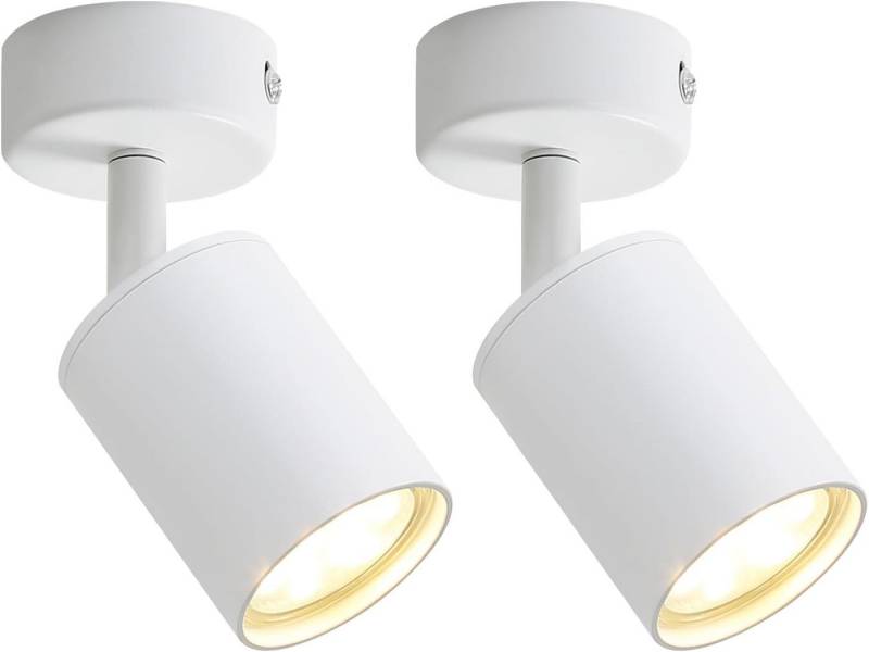 ZMH LED Deckenstrahler Retro Deckenleuchte Weiß/Schwarz -GU10 350°Schwenkbar Schlafzimmer, Einfache Installation, ohne Leuchtmittel, Modern Flurlampe Industrial Wandstrahler für Wohnzimmer von ZMH