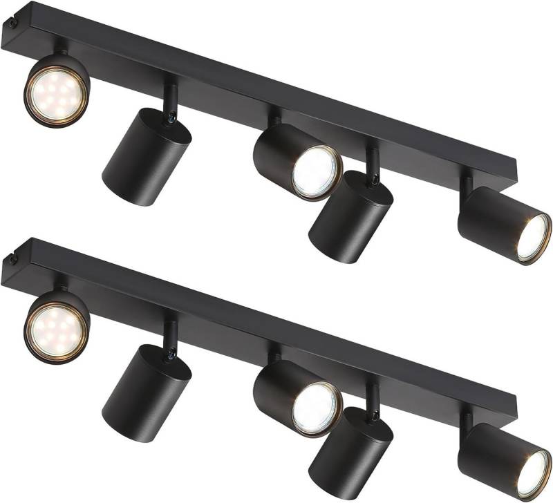 ZMH LED Deckenstrahler Retro Deckenleuchte Weiß/Schwarz -GU10 350°Schwenkbar Schlafzimmer, Einfache Installation, ohne Leuchtmittel, Modern Flurlampe Industrial Wandstrahler für Wohnzimmer von ZMH