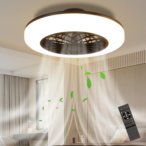 ZMH LED Deckenventilator mit Beleuchtung - Ventilator leise 49.5CM Fan Deckenlampe Wohnzimmer mit Fernbedienung 32W Wohnzimmerlampe Modern Dimmbar Deckenleuchte Schlafzimmer für Küche Esszimmer von ZMH