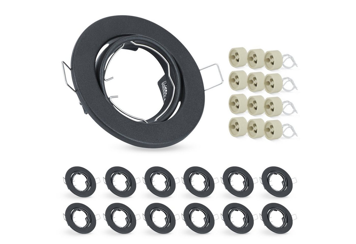 ZMH LED Einbaustrahler 12er mit GU10 Fassungen 30° Spot LED Halogen, ohne Leuchtmittel ZMH LED Einbaustrahler 12er mit GU10 Fassungen 30° Spot LED Halogen, ohne Leuchtmittel von ZMH