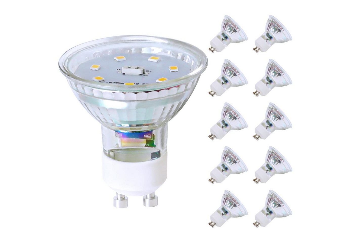 ZMH LED-Leuchtmittel 5W Energiesparlampe Abstrahlwinkel 110° Spot Reflektor Birne, GU10, 10 St., Warmweiß, Neutralweiß von ZMH