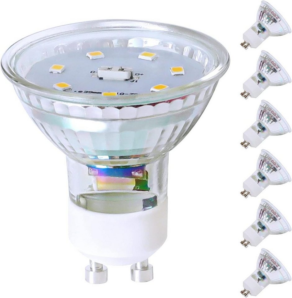 ZMH LED-Leuchtmittel 5W Energiesparlampe Abstrahlwinkel 110° Spot Reflektor Birne, GU10, 6 St., Warmweiß von ZMH