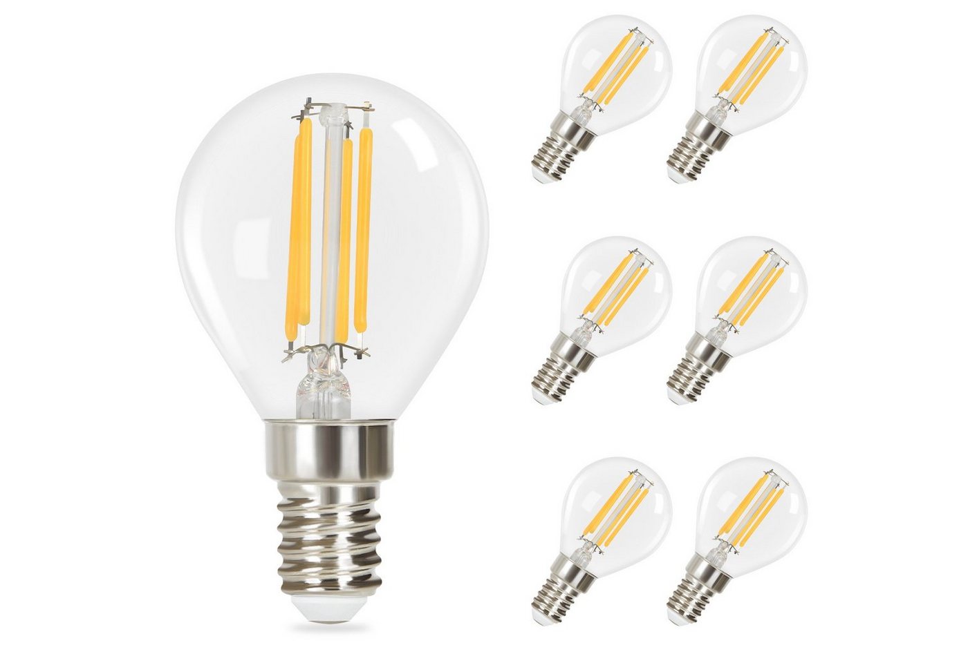 ZMH LED-Leuchtmittel Edison LED Vintage Glühbirne - G45 2700K E14//E27, 6 St., warmweiß, Filament Retro Glas Birne Energiesparlampe von ZMH