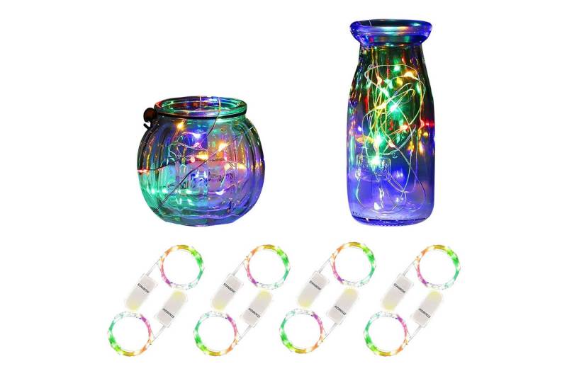 ZMH LED-Lichterkette 8 Set 2M 20Led Kupferdraht mit Batterie Lichtkette, 8-flammig von ZMH
