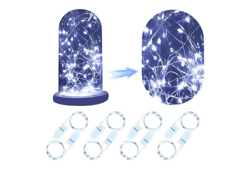 ZMH LED-Lichterkette 8 Set 2M 20Led Kupferdraht mit Batterie Lichtkette, 8-flammig von ZMH