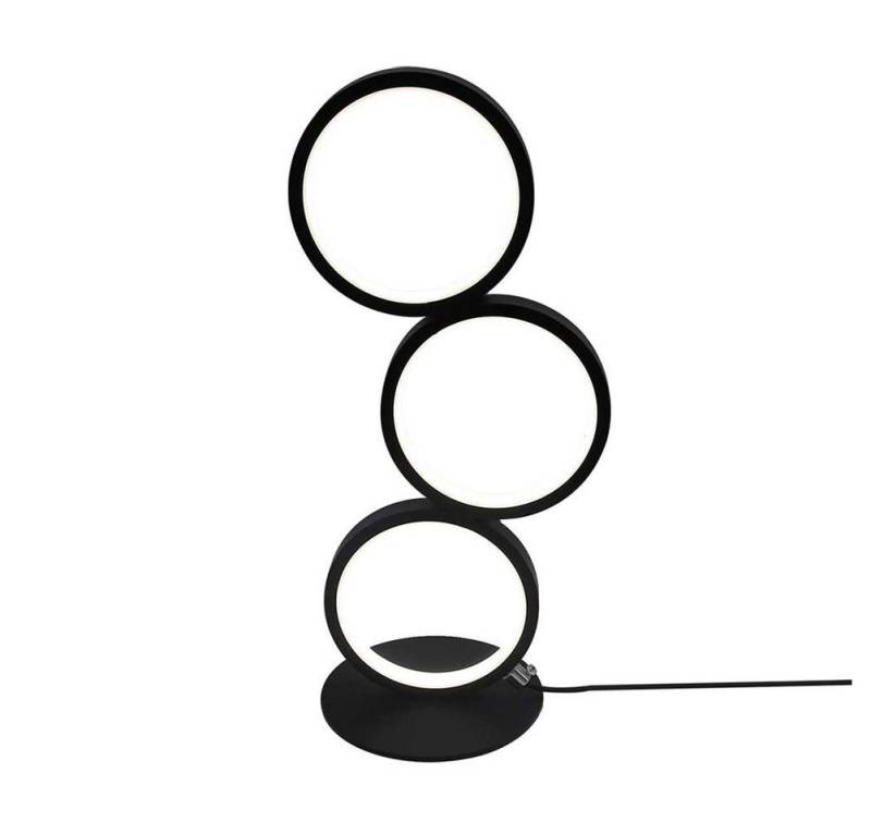 ZMH LED Nachttischlampe Schwarz Schreibtischlampe Ring Deko Schlafzimmer, Dimmfunktion, LED fest integriert, warmweiß-kaltweiß von ZMH