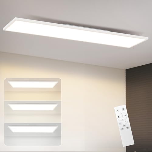 ZMH LED Panel Deckenleuchte Dimmbar -Flach Deckenlampe Lang Rechteckig Deckenpanel Weiße 24W 100x25cm Tageslichtlampe mit Fernbedienung für Büro Küche Flur Wohnzimmer Schlafzimmer ZMH LED Panel Deckenleuchte Dimmbar -Flach Deckenlampe Lang Rechteckig Deckenpanel Weiße 24W 100x25cm Tageslichtlampe mit Fernbedienung für Büro Küche Flur Wohnzimmer Schlafzimmer von ZMH