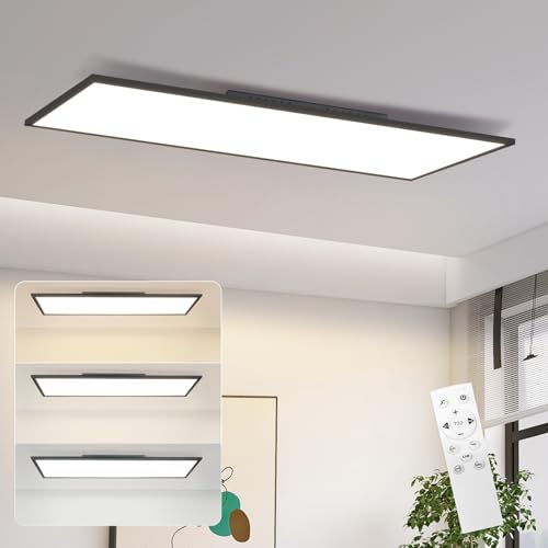 ZMH LED Panel Deckenleuchte Flach -Deckenlampe Lang Rechteckig Deckenpanel Dimmbar Schwarz 24W 100x25cm Tageslichtlampe mit Fernbedienung für Büro Küche Flur Wohnzimmer Schlafzimmer ZMH LED Panel Deckenleuchte Flach -Deckenlampe Lang Rechteckig Deckenpanel Dimmbar Schwarz 24W 100x25cm Tageslichtlampe mit Fernbedienung für Büro Küche Flur Wohnzimmer Schlafzimmer von ZMH