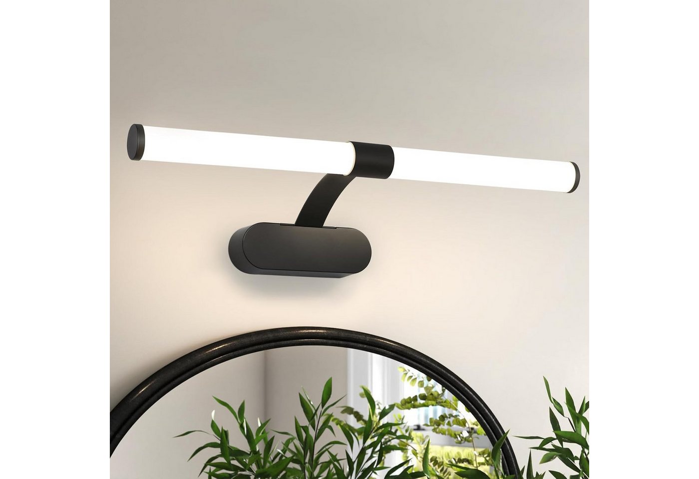 ZMH LED Spiegelleuchte 60CM Schwarz/Weiß Modern Wandlampe 8W für schrank, Augenschutz Design, LED fest integriert, 4000K von ZMH