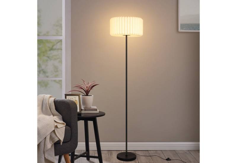 ZMH LED Stehlampe Vintage Stehleuchte Wohnzimmer ampenschirm Papier, LED fest integriert von ZMH