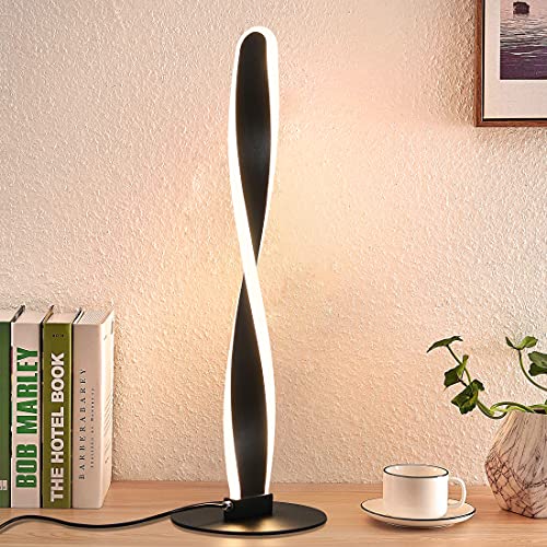 ZMH LED Tischlampe Nachttischlampe Modern - 52CM Design Tischleuchte Dimmbar mit Schalter 10W Energiesparen Schwarz Nachttischleuchte für Schlafzimmer Wohnzimmer Arbeitzimmer Büro von ZMH