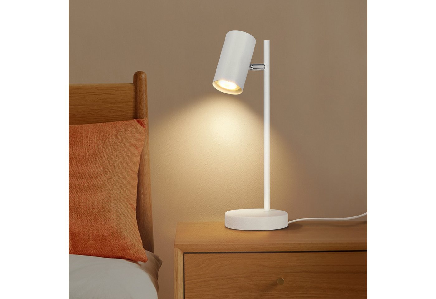 ZMH LED Tischleuchte GU10 Nachttischlampe Schwenkbar 350° Tischlampe für Schreibtisch, flexibel, ohne Leuchtmittel, Modern schwarz/weiß/gold Schreibtischlampe Leselampe mit Arbeitszimmer von ZMH