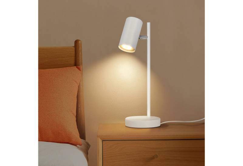 ZMH LED Tischleuchte GU10 Nachttischlampe Schwenkbar 350° Tischlampe für Schreibtisch, flexibel, ohne Leuchtmittel, Modern schwarz/weiß/gold Schreibtischlampe Leselampe mit Arbeitszimmer von ZMH