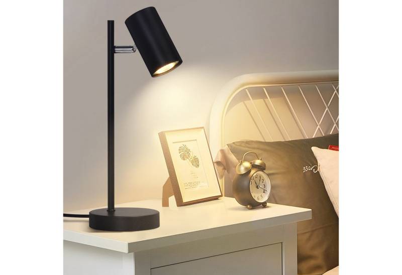 ZMH LED Tischleuchte GU10 Nachttischlampe Schwenkbar 350° Tischlampe für Schreibtisch, flexibel, ohne Leuchtmittel, Modern schwarz/weiß/gold Schreibtischlampe Leselampe mit Arbeitszimmer von ZMH