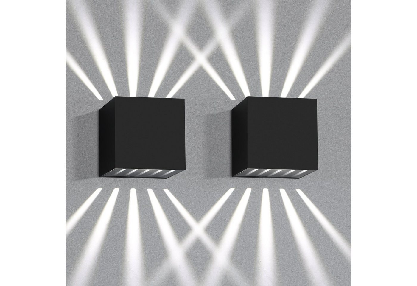 ZMH LED Wandleuchte 2 Stück LED Wandleuchte außen Wandlampe Innen, LED fest integriert von ZMH