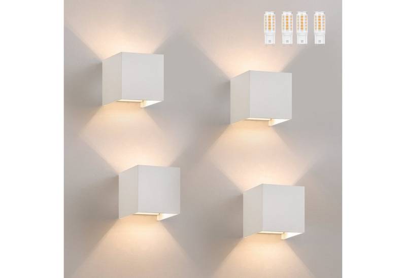 ZMH LED Wandleuchte Innen G9 Außen Up Down Wandlampe Außenwandleuchte Wohnzimmer, Wasserdicht, Mit Leuchtmittel, 3000K Warmweiß, IP65 Wasserdicht, Einstellbarer Strahl von ZMH