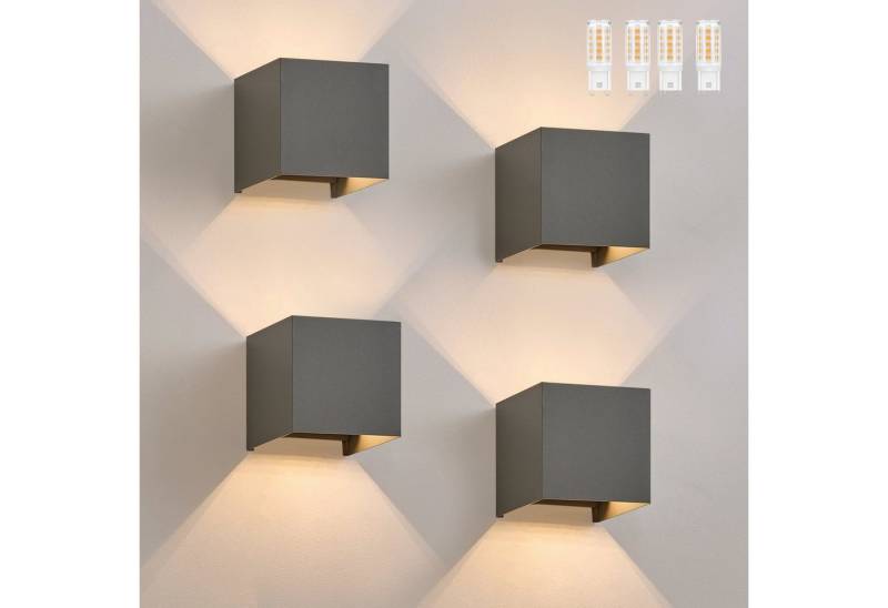 ZMH LED Wandleuchte Innen G9 Außen Up Down Wandlampe Außenwandleuchte Wohnzimmer, Wasserdicht, Mit Leuchtmittel, 3000K Warmweiß, IP65 Wasserdicht, Einstellbarer Strahl von ZMH