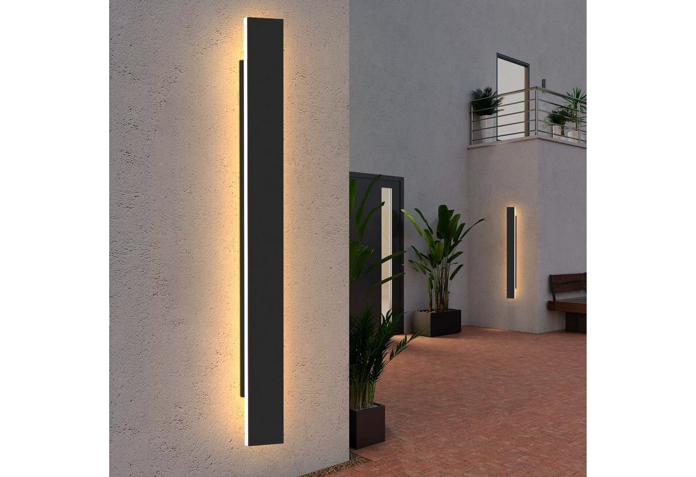 ZMH LED Wandleuchte IP54 Villa Außenwandleuchte aus Acryl, LED fest integriert, Warmweiß von ZMH