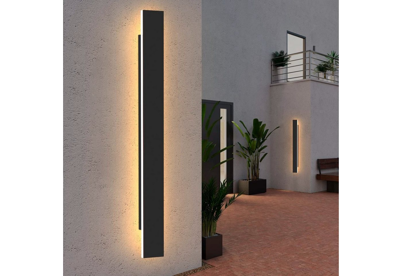 ZMH LED Wandleuchte Innen IP65 Villa Außenwandleuchte aus Acryl Wohnzimmer, Einfache Installation, LED fest integriert, Warmweiß von ZMH