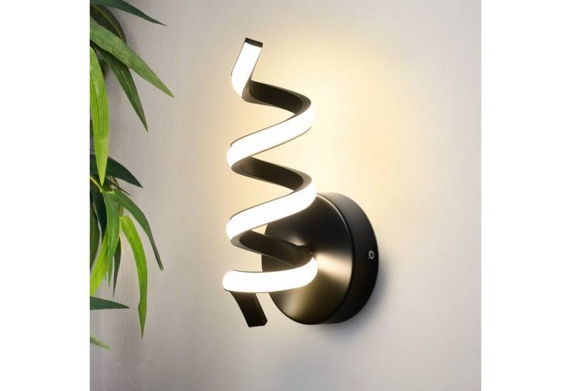 ZMH LED Wandleuchte Innen Schwarz/Weiß Wandlampe Modern 7W Warmweiß Wohnzimmer, Augenschutz, Einfache Installtion, LED fest integriert, 3000K, Treppenhaus Flur Wohnzimmer Wand Lampe von ZMH