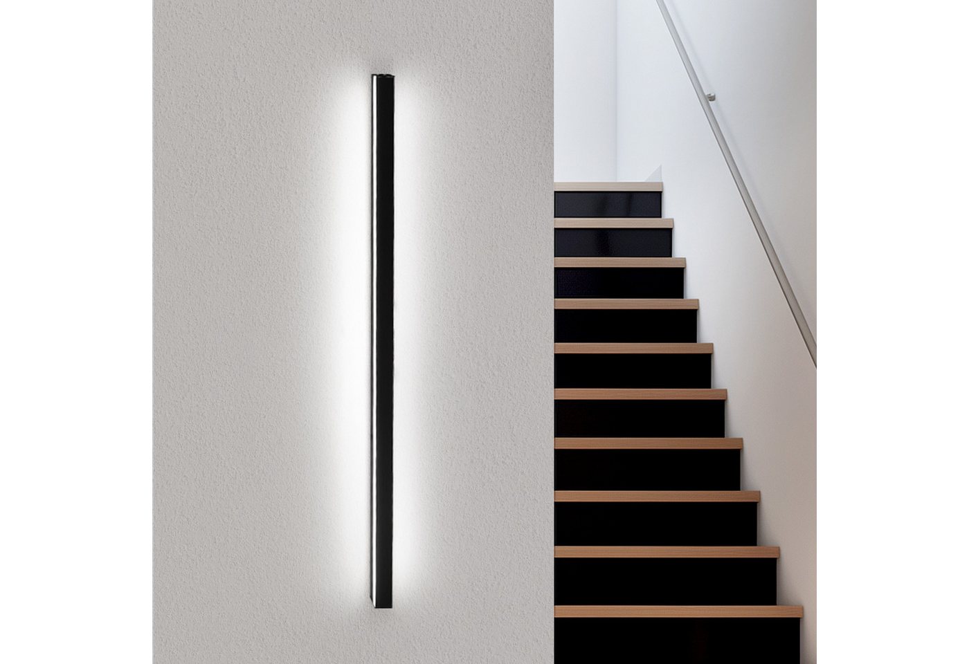 ZMH LED Wandleuchte Innen Wandlampe - 100CM Kaltweiß Schwarz Metall 32W Wohnzimmer Küche, ‎Wandmontage, LED fest integriert, 6500k, ‎Energieeffizient, Kein Flimmern, für Flur Wohnzimmer von ZMH
