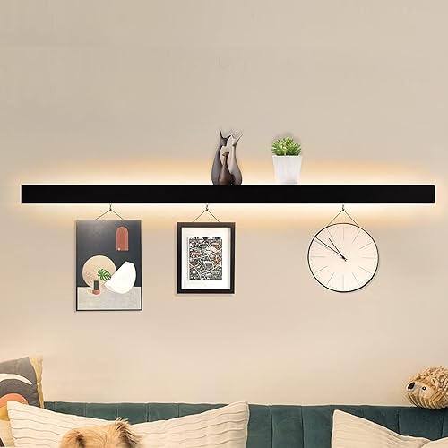 ZMH LED Wandleuchte Innen Wandlampe - Schwarz 100CM Lang Flurlampe Up Down Treppenhauslampe 37W Warmweiß Küchenlampe mit 3 Haken Wandbeleuchtung für Schlafzimmer Küche Eingang Treppenhaus von ZMH