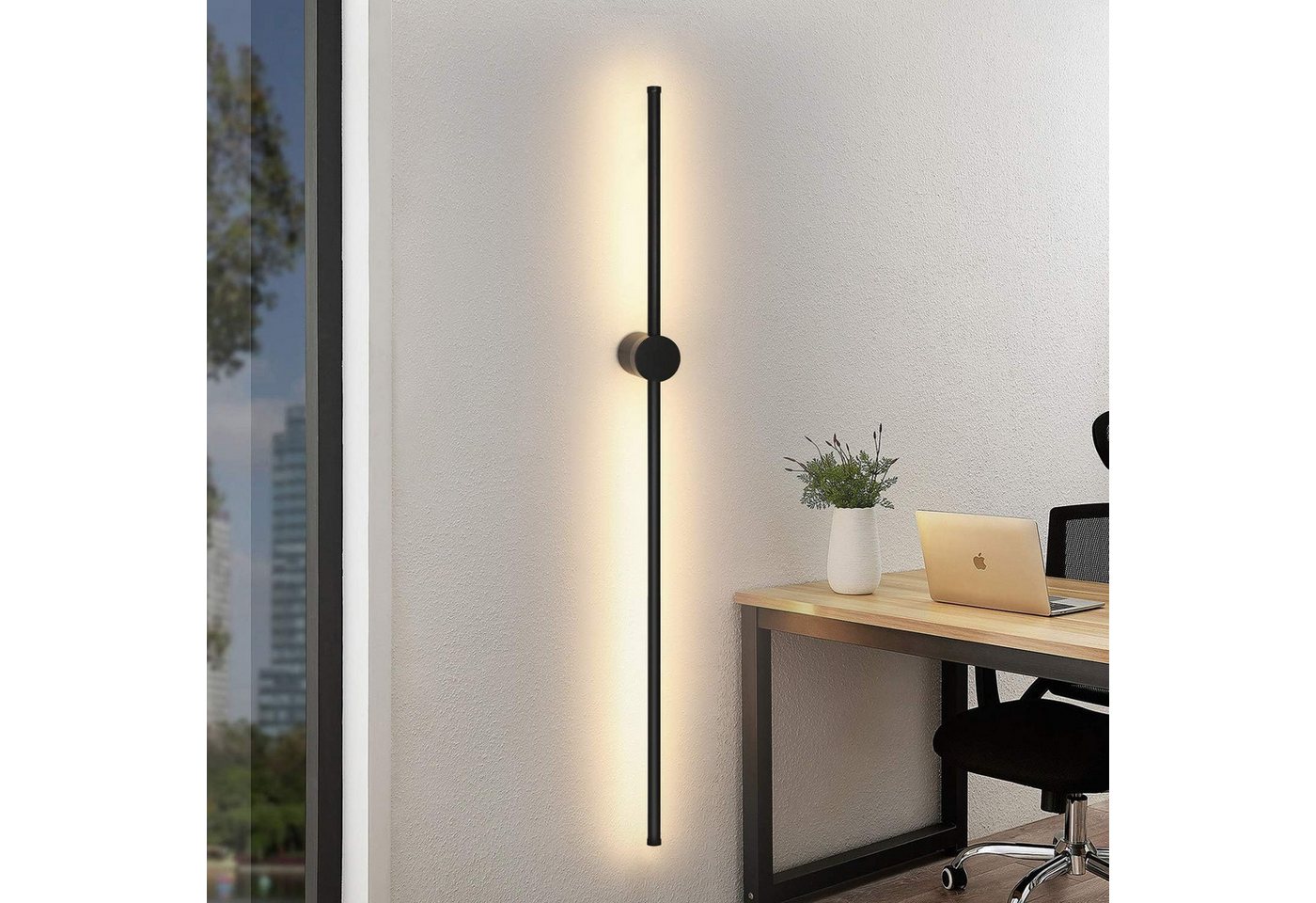 ZMH LED Wandleuchte Schwenkbar 8W Schlafzimmer Wohnzimmer Flur Arbeitszimmer, 1 Stück, LED fest integriert von ZMH