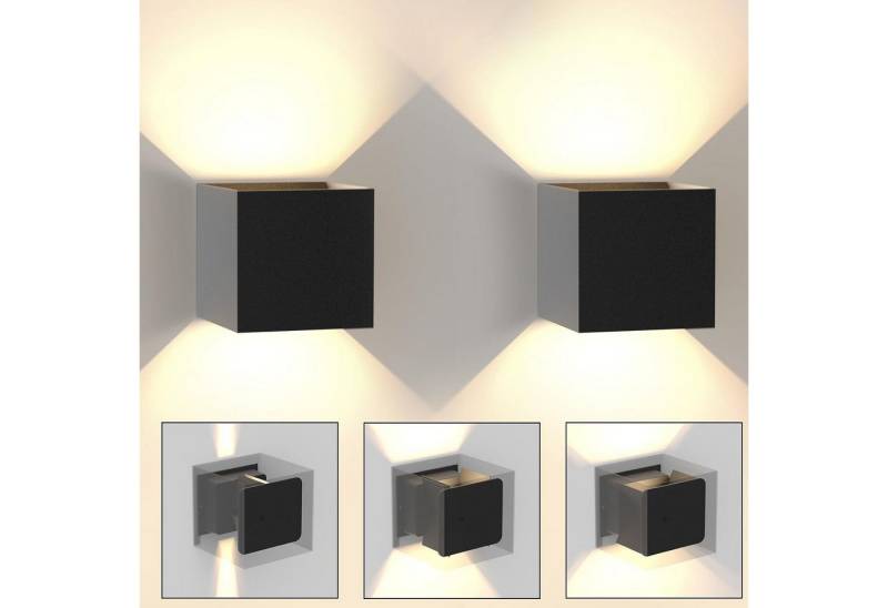 ZMH LED Wandleuchte Wandlampe Schwarz - Modern Außenwandleuchte Schlafzimmer, Augenschutz, Einfache Installtion, 3000k, IP65 Wandleuchte Garten von ZMH