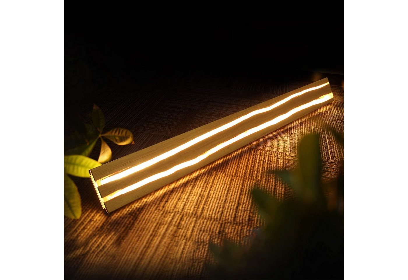 ZMH LED Wandleuchte Wandlampe innen Holz Nachtlampe warmweiß, LED fest integriert, warmweiß von ZMH