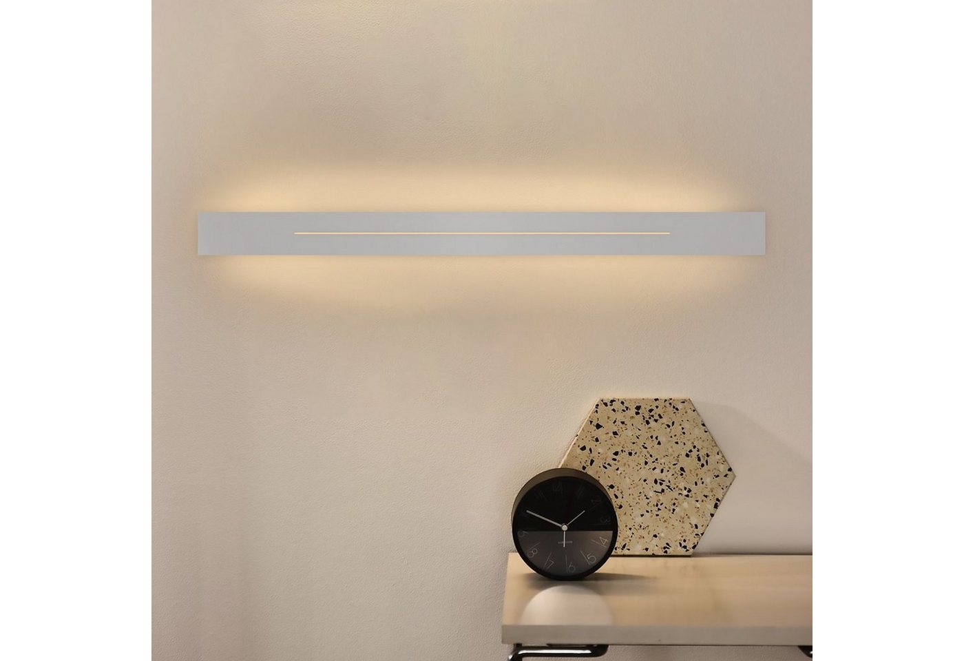 ZMH LED Wandleuchte Wandlampe innen weiß/schwarz 30cm 60cm 100cm, LED fest integriert, warmweiß, 60cm Weiß von ZMH