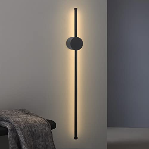 ZMH LED Wandleuchte innen Wandlampe - 60CM Schwarz Modern Flurlampe Schwenkbar Design Treppenhauslampe Indirekt 3000K Warmweiß Wandbeleuchtung für Wohnzimmer Schlafzimmer Flur Treppenhaus Bett Küche von ZMH