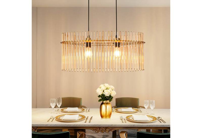 ZMH Pendelleuchte Esstisch Hängelampe 3 Flammig - E27 Vintage, ohne Leuchtmittel, Esszimmerlampe Hängend Glas Ø 16 cm ZMH Pendelleuchte Esstisch Hängelampe 3 Flammig - E27 Vintage, ohne Leuchtmittel, Esszimmerlampe Hängend Glas Ø 16 cm von ZMH