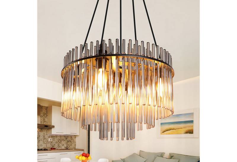 ZMH Pendelleuchte Esstisch Hängelampe 3 Flammig - E27 Vintage, ohne Leuchtmittel, Esszimmerlampe Hängend Glas Ø 16 cm von ZMH