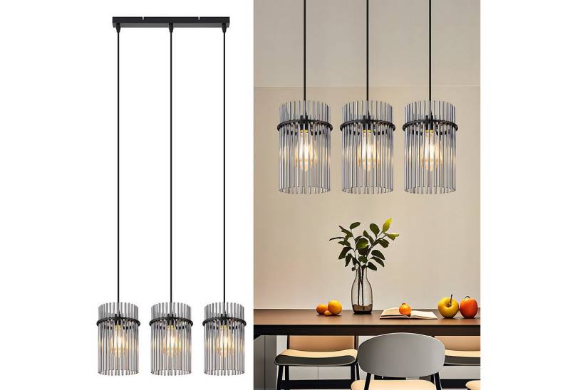 ZMH Pendelleuchte Esstisch Hängelampe 3 Flammig - E27 Vintage, ohne Leuchtmittel, Esszimmerlampe Hängend Glas Ø 16 cm ZMH Pendelleuchte Esstisch Hängelampe 3 Flammig - E27 Vintage, ohne Leuchtmittel, Esszimmerlampe Hängend Glas Ø 16 cm von ZMH