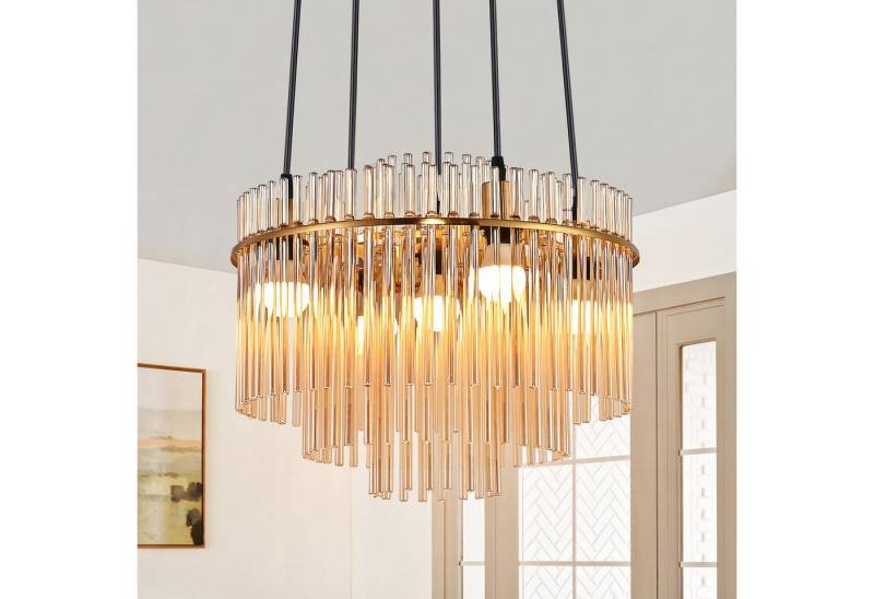 ZMH Pendelleuchte Esstisch Hängelampe 3 Flammig - E27 Vintage, ohne Leuchtmittel, Esszimmerlampe Hängend Glas Ø 16 cm ZMH Pendelleuchte Esstisch Hängelampe 3 Flammig - E27 Vintage, ohne Leuchtmittel, Esszimmerlampe Hängend Glas Ø 16 cm von ZMH