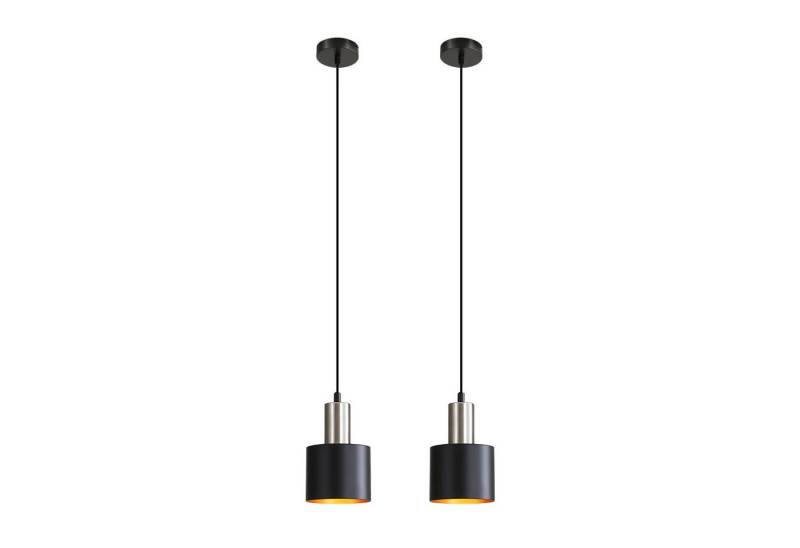 ZMH Pendelleuchte Esszimmer 1 Flammig E27 Schwarz-Gold Hängeleuchte Nachttisch Hotel, Einfache Installation, ohne Leuchtmittel, Höhenverstellbar Retro Hängend Esszimmerlampe von ZMH