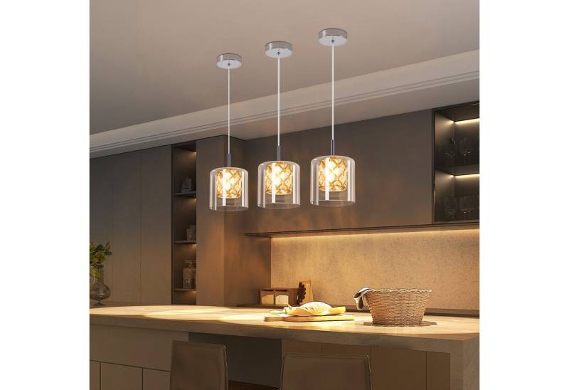 ZMH Pendelleuchte Esszimmer 1 Flammig Nachttisch G9 Kristall Glas Hängelampe Treppenhaus, Einfache Installation, ohne Leuchtmittel, 120CM Höhenverstellbar Hängelampe für Esstisch von ZMH