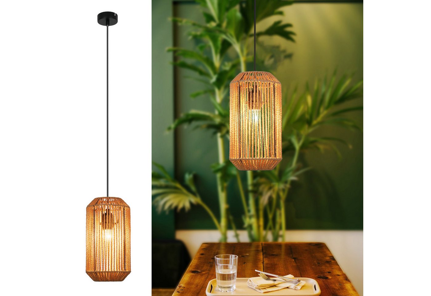 ZMH Pendelleuchte Esszimmer 1 Flammig Vintage Laterne Design Hängeleuchte E27 Flur, Hochwertige Design, ohne Leuchtmittel, Lange Laterne Design Hanfseil Esstischlampe für Schlafzimmer ZMH Pendelleuchte Esszimmer 1 Flammig Vintage Laterne Design Hängeleuchte E27 Flur, Hochwertige Design, ohne Leuchtmittel, Lange Laterne Design Hanfseil Esstischlampe für Schlafzimmer von ZMH