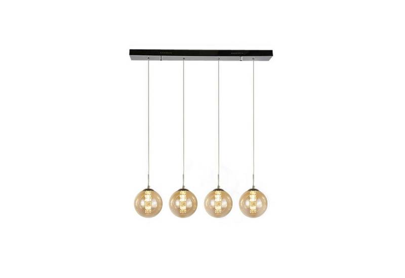 ZMH Pendelleuchte LED Höhenverstellbar Kronleuchter Glas Wohnzimmerlampe, LED wechselbar, Warmweiß, 4 Flammig von ZMH