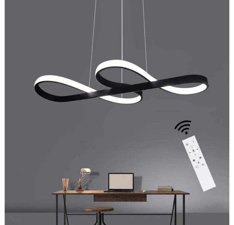 ZMH Pendelleuchte LED Esstisch Schwarz/Weiß Hängeleuchte Modern 47W Dimmbar Esszimmer, Augenschutz, Einfache Installtion, LED fest integriert, warmweiß-Kaltweiß, 3000-6500K mit Fernbedienung Pendellampe Wohnzimmer Büro von ZMH
