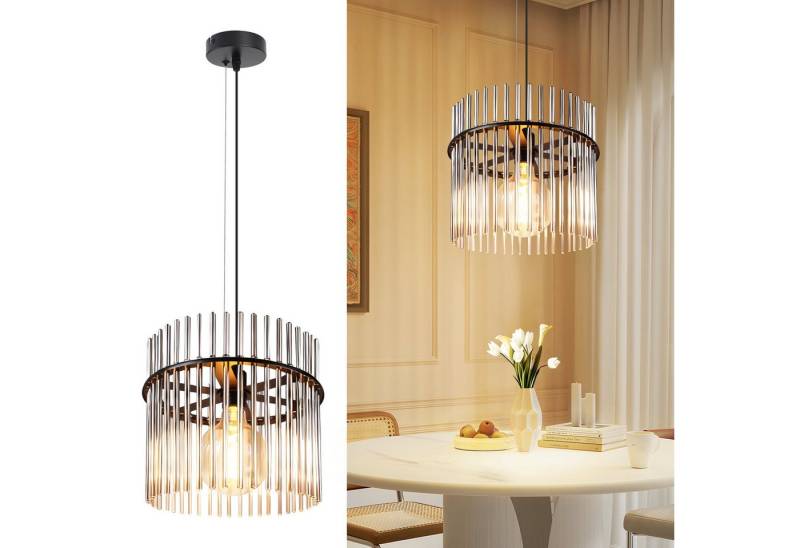 ZMH Pendelleuchte Lichtmaler Hängeleuchte 1 Flammig Hängelampe Glas E27, ohne Leuchtmittel, Glas E27 Esstischlampe Hängend Retro (ohne Leuchtmittel) von ZMH