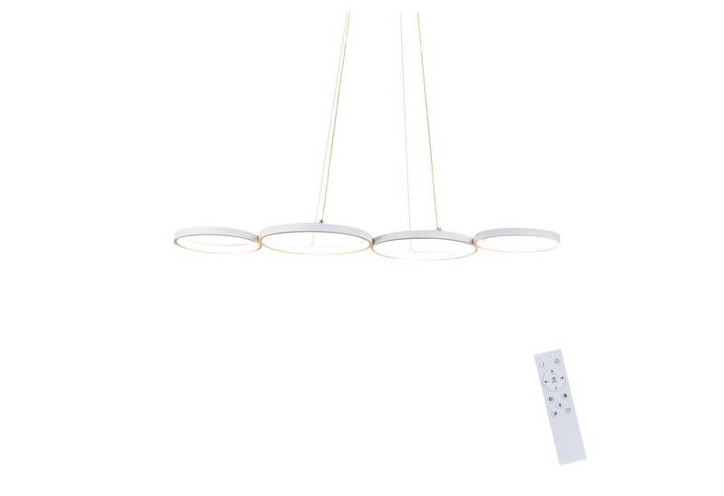 ZMH Pendelleuchte Esszimmer Modern 4 Flammig 88 CM Ringoptik Höhenverstellbar Büro, Augenschutz, Einfache Installtion, LED fest integriert, Dimmbar Esstischlampe mit Fernbedienung für Schlafzimmer von ZMH