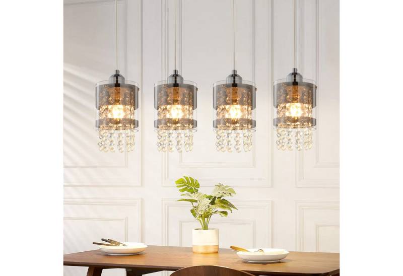 ZMH Pendelleuchte Wohzimmer Modern 150CM Esstisch Hängelampe Kristall Pendellampe Flur, Einfache Installation, ohne Leuchtmittel, Höhenverstellbar Design Pendelleuchte für Esszimmer von ZMH