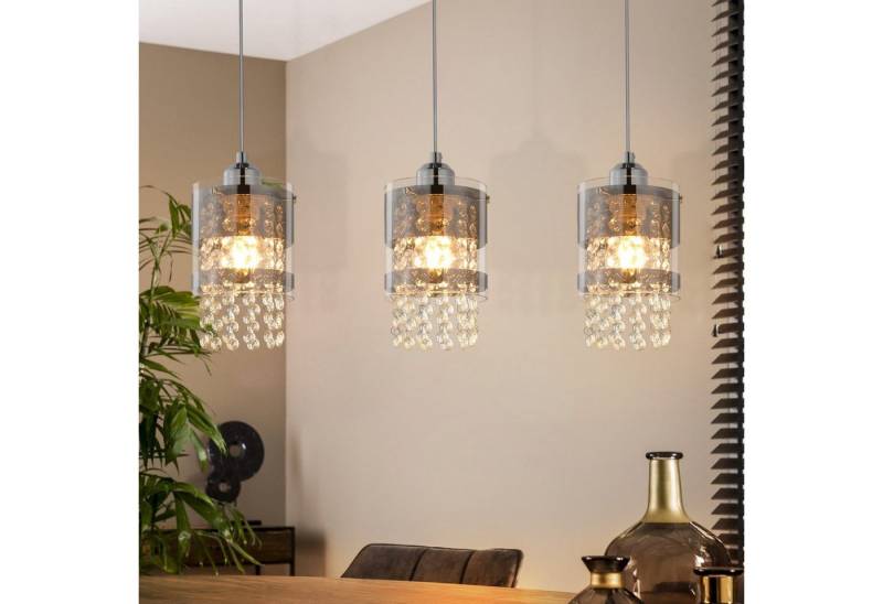 ZMH Pendelleuchte Wohzimmer Modern 150CM Esstisch Hängelampe Kristall Pendellampe Flur, Einfache Installation, ohne Leuchtmittel, Höhenverstellbar Design Pendelleuchte für Esszimmer von ZMH